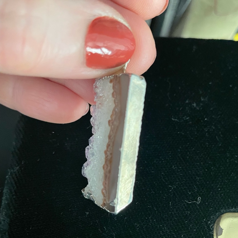 Amethyst slice pendant - Picture 4 of 4